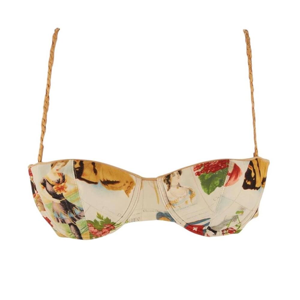 Dior white stamp print bra